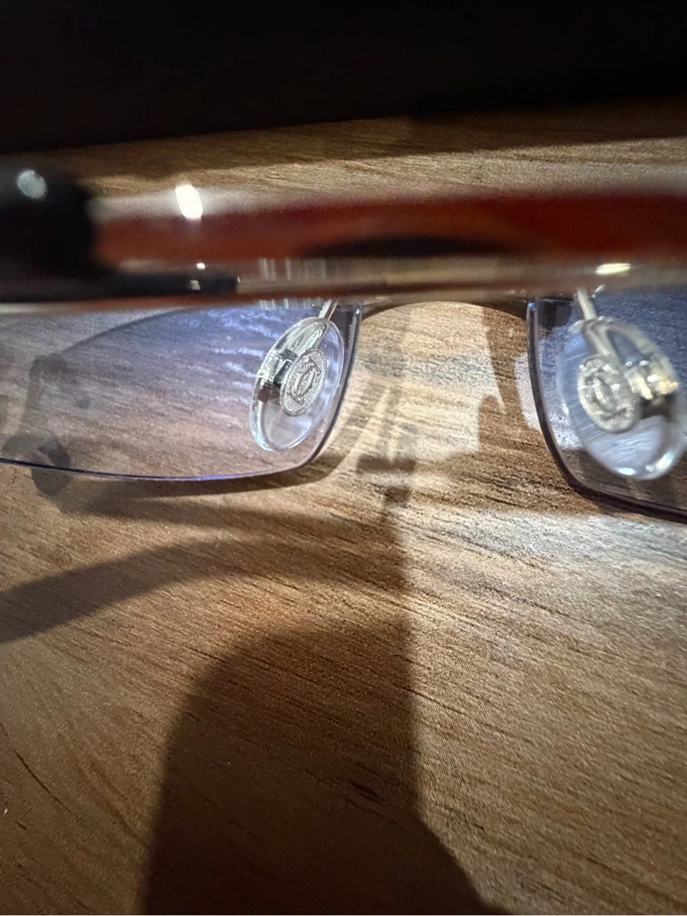 Cartier Men's Rimless Sunglasses with Blue Gradient Lenses